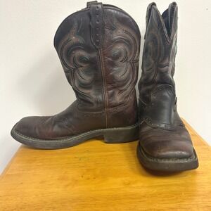 Justin Gypsy Leather Western Cowboy Boots Square Toe Women 8.5 Rustic Euestri